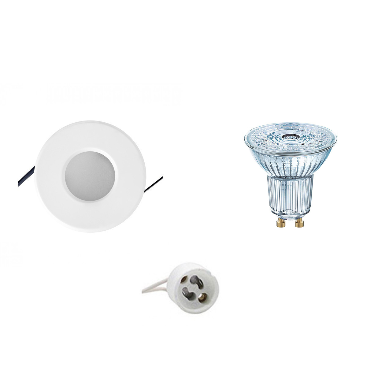 LED Spot Set - OSRAM Parathom PAR16 927 36D - Aigi - GU10 Fitting - Waterdicht IP65 - Dimbaar - Inbouw Rond - Mat Wit - 3.7W - Warm Wit 2700K - Ø82mm