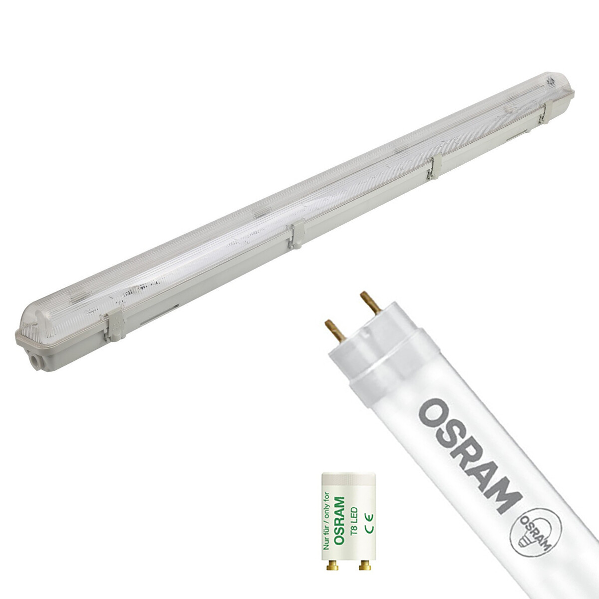 OSRAM LED TL Armatuur met T8 Buis SubstiTUBE Value EM 830 Aigi Hari 150cm Enkel 19.1W Warm Wit 3000K