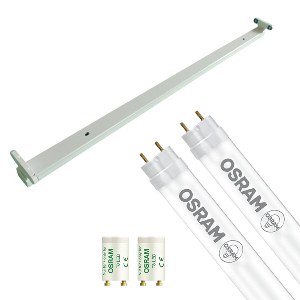 LED TL Armatuur met T8 Buis - OSRAM SubstiTUBE Value EM 865 - Aigi Dybolo - 120cm Dubbel - 32.4W - Helder/Koud Wit 6500K