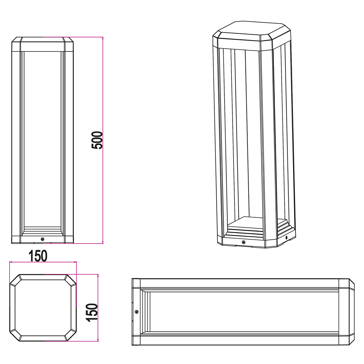 LED Tuinverlichting - Staand - Buitenlamp - Trion Logani - 11W - Warm Wit 3000K - Waterdicht IP65 - Mat Antraciet - Aluminium - OSRAM LEDs