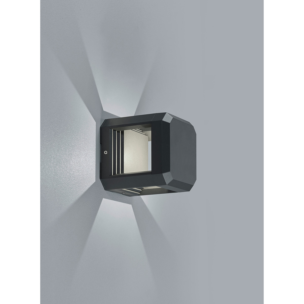 LED Tuinverlichting - Wandlamp Buitenlamp - Trion Logani - 11W - Warm Wit 3000K - Waterdicht IP65 - Mat Antraciet - Aluminium - OSRAM LEDs