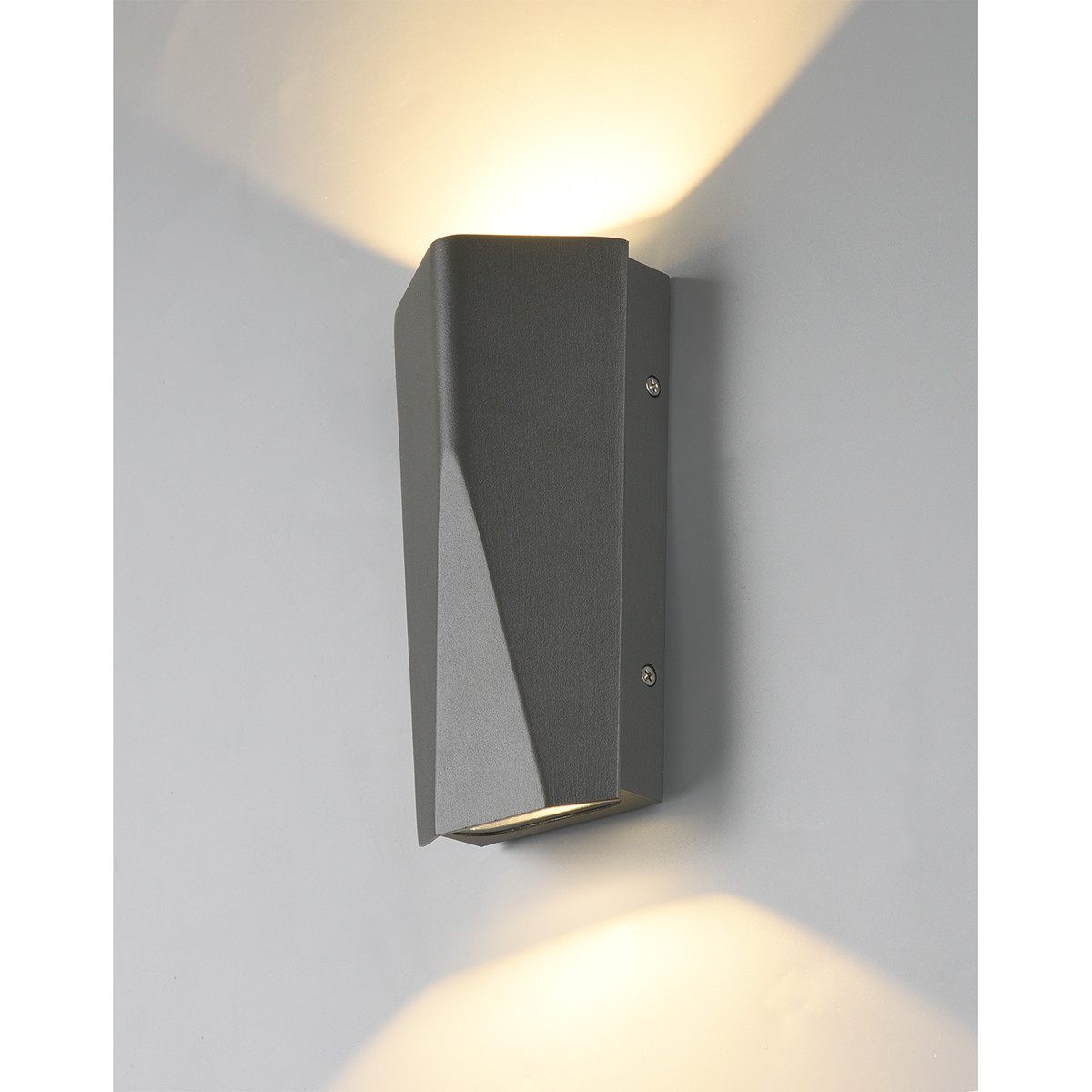 LED Tuinverlichting - Wandlamp - Buitenlamp - Trion Tonay Up and Down - 9W - Waterdicht IP65 - Mat Antraciet - Aluminium - OSRAM LEDs