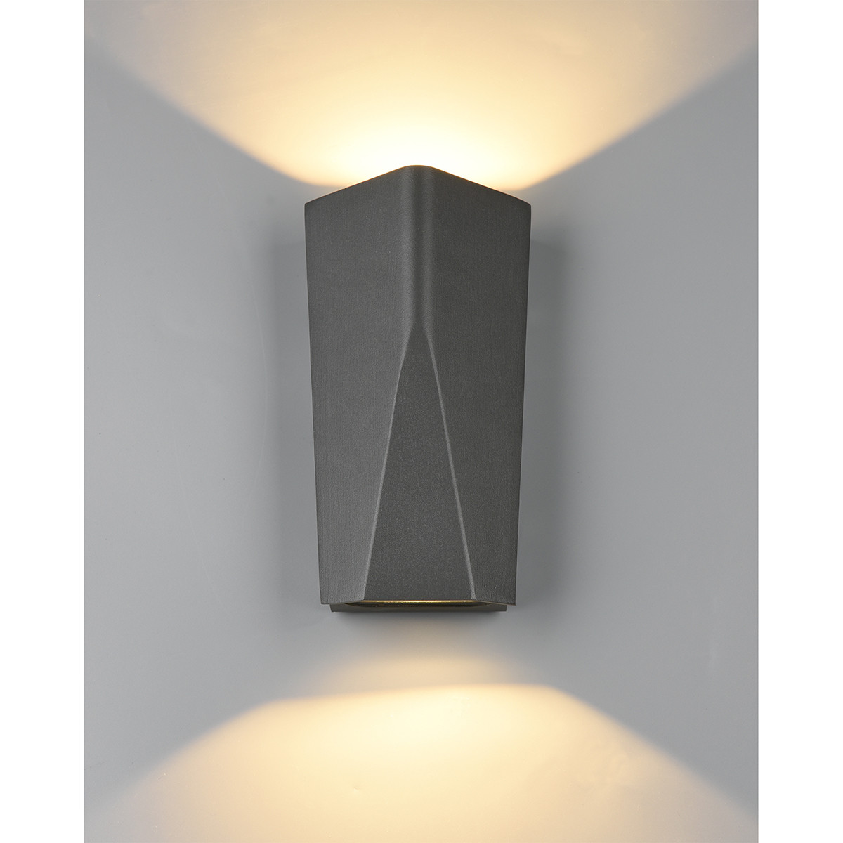 LED Tuinverlichting - Wandlamp - Buitenlamp - Trion Tonay Up and Down - 9W - Waterdicht IP65 - Mat Antraciet - Aluminium - OSRAM LEDs