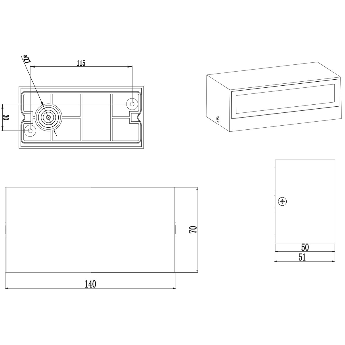 LED Tuinverlichting - Tuinlamp - Trion Tront - Wand - 10W - Mat Wit - Aluminium - OSRAM LEDs