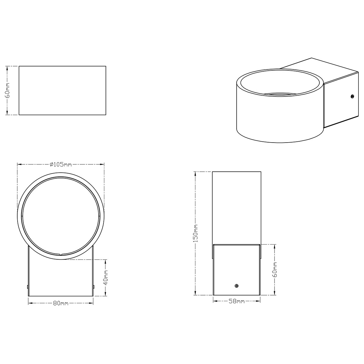 LED Wandlamp - Trion Lapaco - 4W - Warm Wit 3000K - Rond - Mat Wit - Aluminium - OSRAM LEDs