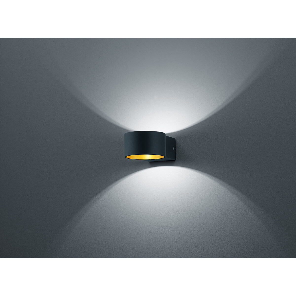 LED Wandlamp - Trion Lapaco - 4W - Warm Wit 3000K - Rond - Mat Zwart - Aluminium - OSRAM LEDs