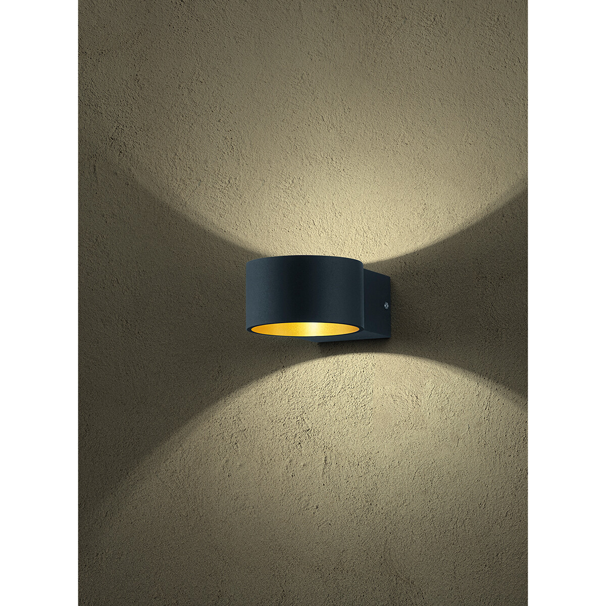 LED Wandlamp - Trion Lapaco - 4W - Warm Wit 3000K - Rond - Mat Zwart - Aluminium - OSRAM LEDs