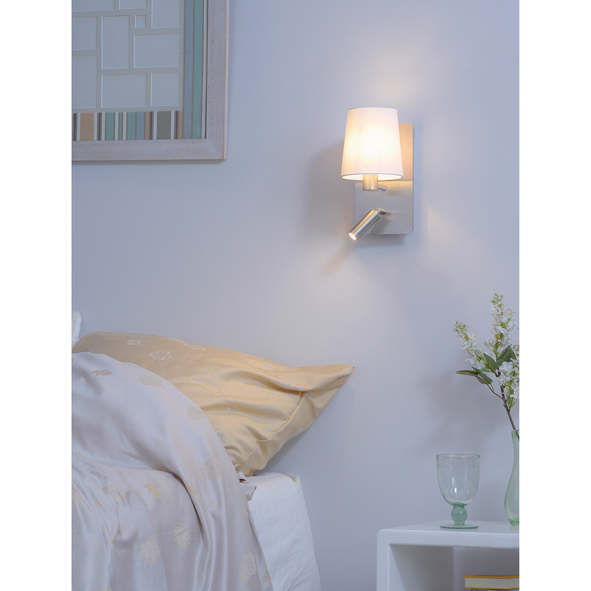 LED Wandlamp - Trion Marion - E14 Fitting - 3W - Warm Wit 3000K - Rond - Mat Nikkel - Aluminium - OSRAM LEDs