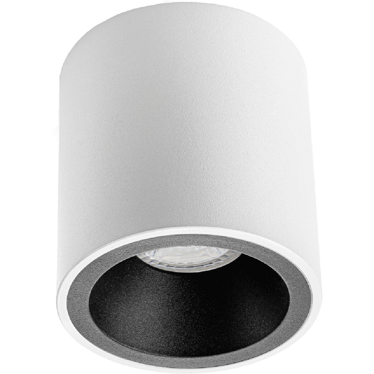 Pragmi Cliron Pro - Opbouw Rond - Mat Wit/Zwart - Verdiept - Ø90mm - Philips Hue - Opbouwspot Set GU10 - White Ambiance - Bluetooth