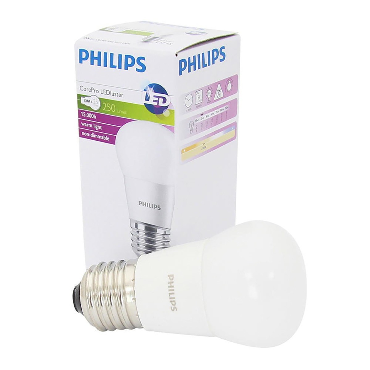 PHILIPS - LED Lamp 10 Pack - CorePro Lustre 827 P45 FR - E27 Fitting - 4W - Warm Wit 2700K | Vervangt 25W