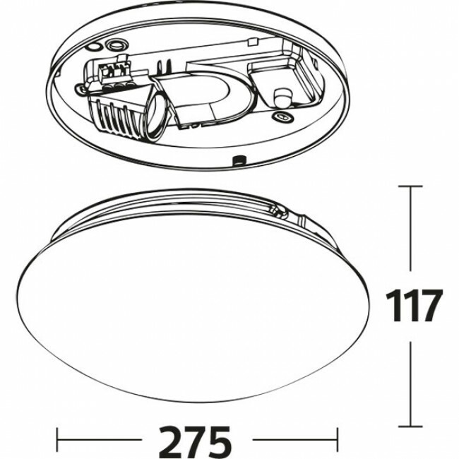 LED Plafondlamp met Bewegingssensor - 360° Sensor - E27 Fitting - Mat Wit - Melkglas - Philips - SceneSwitch 827 A60 - 2W-8W - Warm Wit 2200K-2700K - Dimbaar