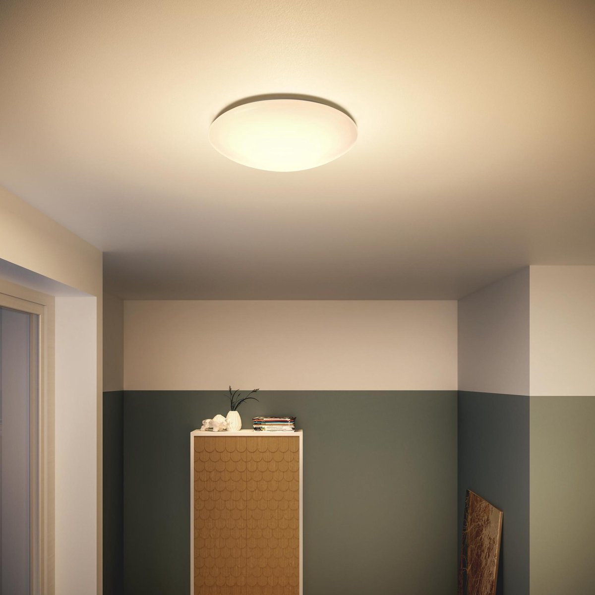 PHILIPS - LED Plafondlamp - MyLiving Suede - 9.6W - Warm Wit 2700K - Rond - Mat Wit - Kunststof