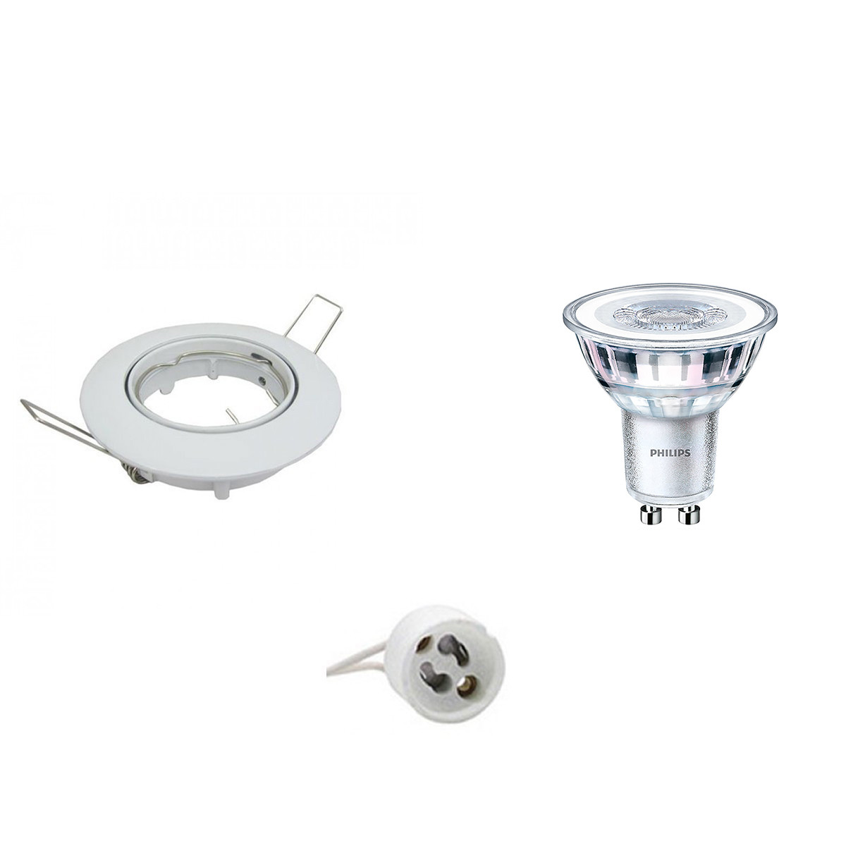 LED Spot Set GU10 Fitting Inbouw Rond Glans Wit Kantelbaar Ø82mm Philips CorePro 827 36D 5W Warm Wit