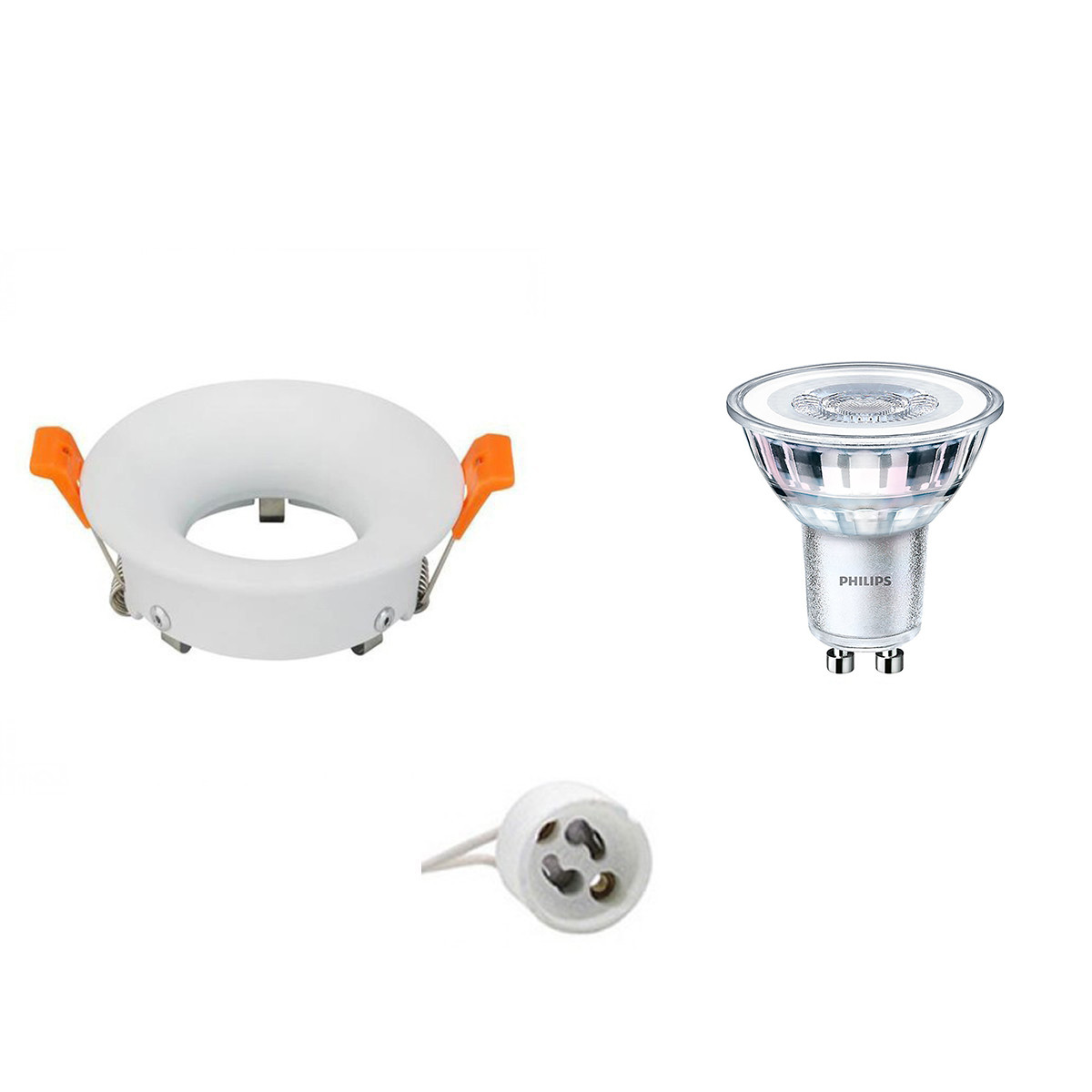 LED Spot Set - GU10 Fitting - Inbouw Rond - Mat Wit - Ø85mm - Philips - CorePro 840 36D - 4W - Natuurlijk Wit 4000K - Dimbaar