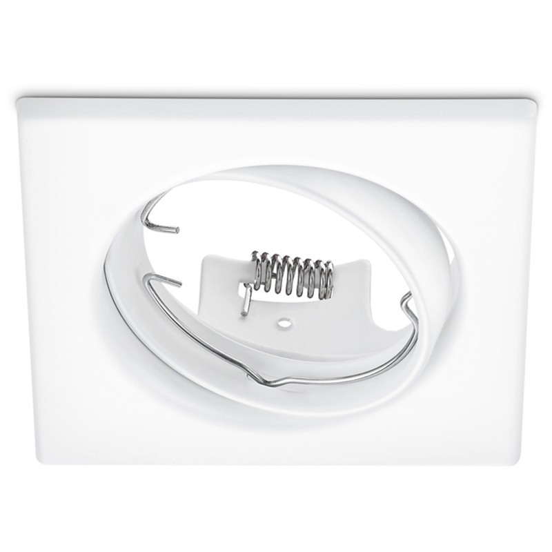 LED Spot Set - GU10 Fitting - Inbouw Vierkant - Mat Wit - Kantelbaar 80mm - Philips - SceneSwitch 827 36D - 1.5W-5W - Warm Wit 2200K-2700K - Dimbaar