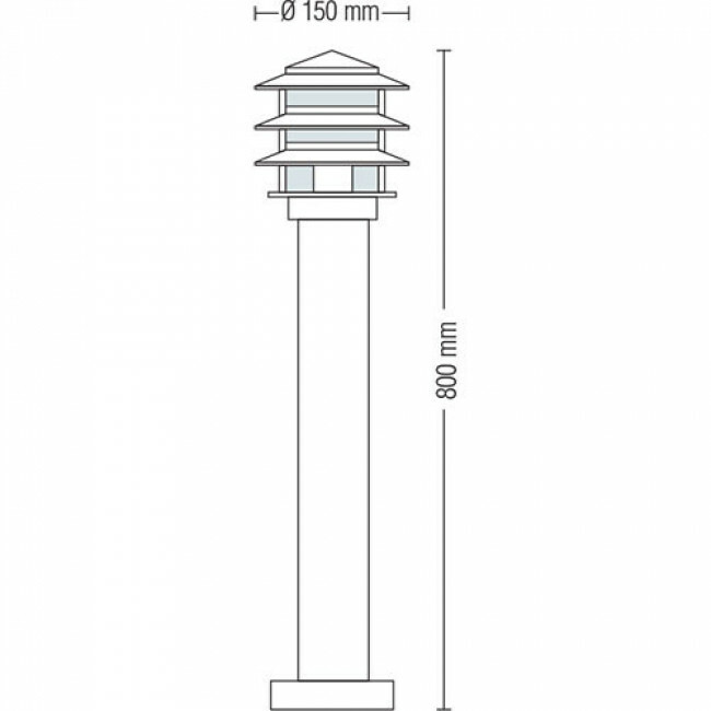 LED Tuinverlichting - Staande Buitenlamp - Kayo 4 - E27 Fitting - Rond - RVS - Philips - CorePro LEDbulb 827 A60 - 8W - Warm Wit 2700K