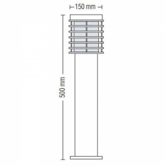 LED Tuinverlichting - Staande Buitenlamp - Palm 3 - E27 Fitting - Rond - RVS - Philips - CorePro LEDbulb 827 A60 - 8W - Warm Wit 2700K