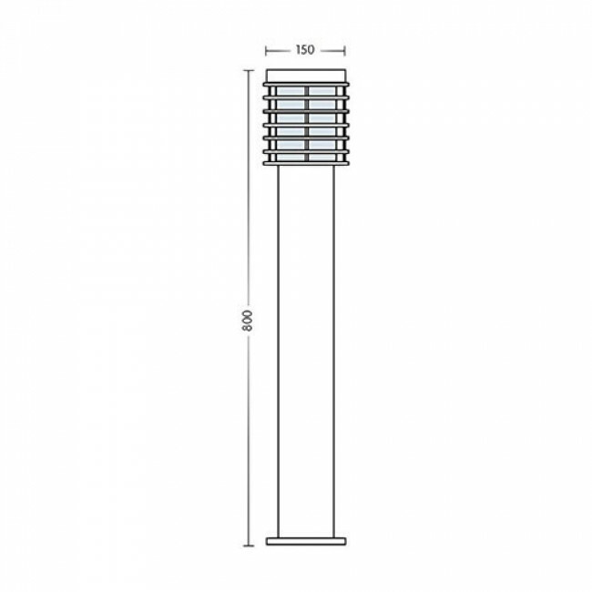 LED Tuinverlichting - Staande Buitenlamp - Palm 4 - E27 Fitting - Rond - RVS - Philips - CorePro LEDbulb 827 A60 - 8W - Warm Wit 2700K