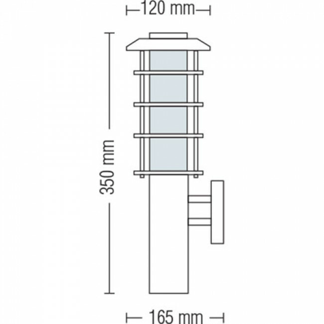 LED Tuinverlichting - Wandlamp Buiten - Nalid 2 - E27 Fitting - Rond - RVS - Philips - CorePro LEDbulb 827 A60 - 5.5W - Warm Wit 2700K