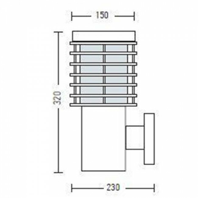 LED Tuinverlichting - Wandlamp Buiten - Palm 2 - E27 Fitting - Rond - RVS - Philips - CorePro Lustre 827 P45 FR - 4W - Warm Wit 2700K