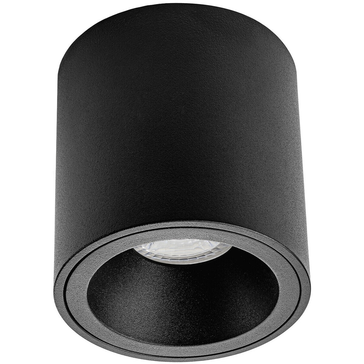 Opbouwspot Set - Pragmi Cliron Pro - GU10 Fitting - Opbouw Rond - Mat Zwart - Verdiept - Ø90mm - Philips - SceneSwitch 827 36D - 1.5W-5W - Warm Wit 2200K-2700K - Dimbaar