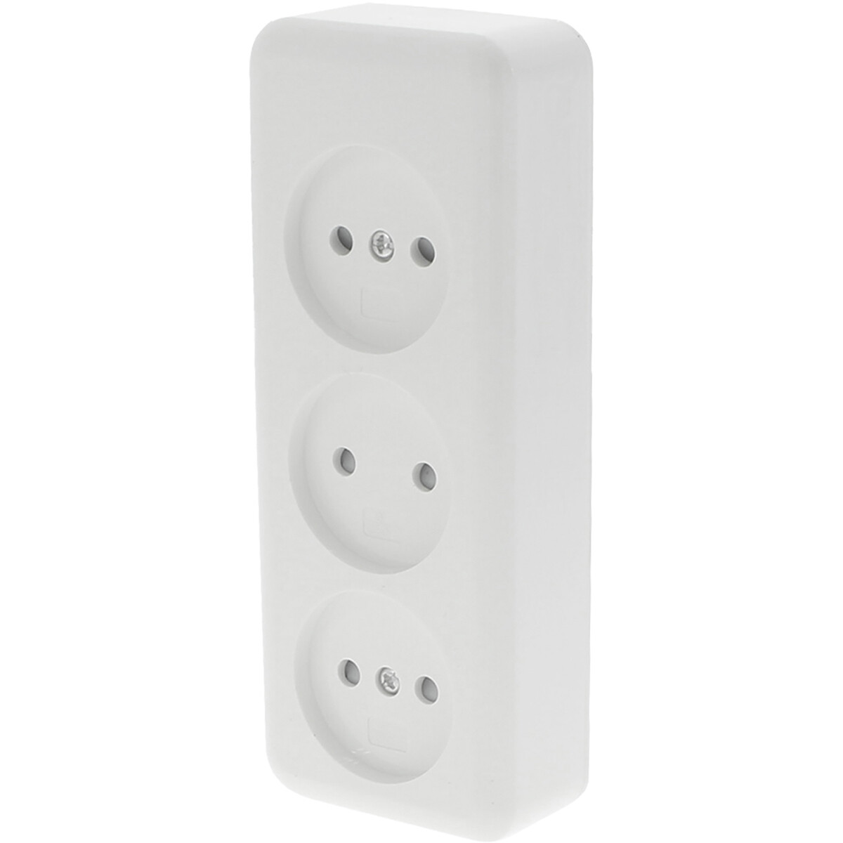 Q-LINK - Wandcontactdoos - Opbouw - 3-voudig Stopcontact - Kinderbeveiliging - Polarwit product afbeelding