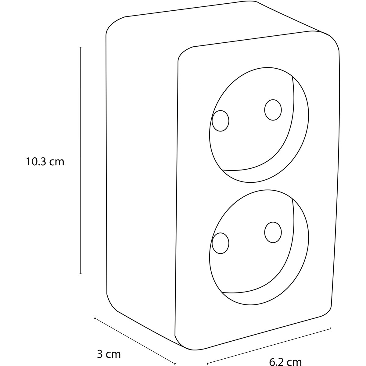 Q-LINK - Wandcontactdoos - Opbouw - Dubbel Stopcontact - Kinderbeveiliging - Mat Zwart