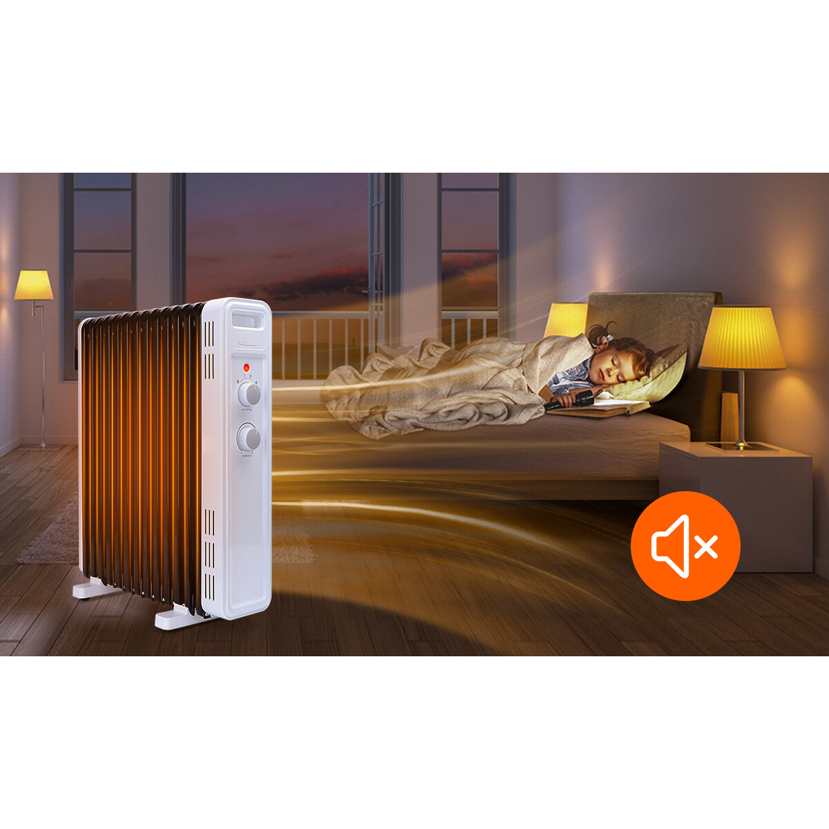 Radiator - Aigi Holo - 2300W - Oliegevulde Kachel - 3 Standen - Wit