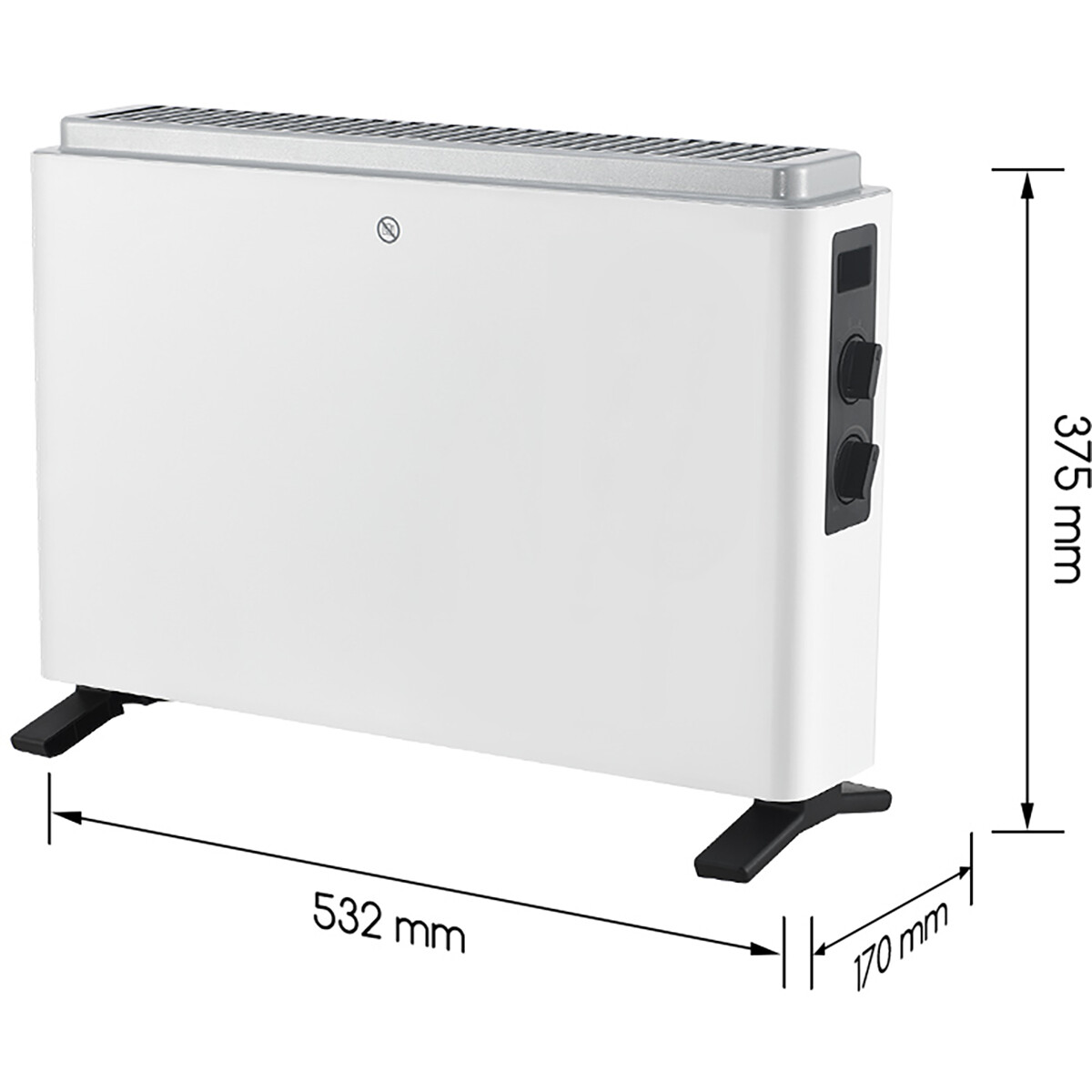 Convectorkachel - Aigi Yumino - 2000W - Elektrische Verwarming - 3 Standen - Wit