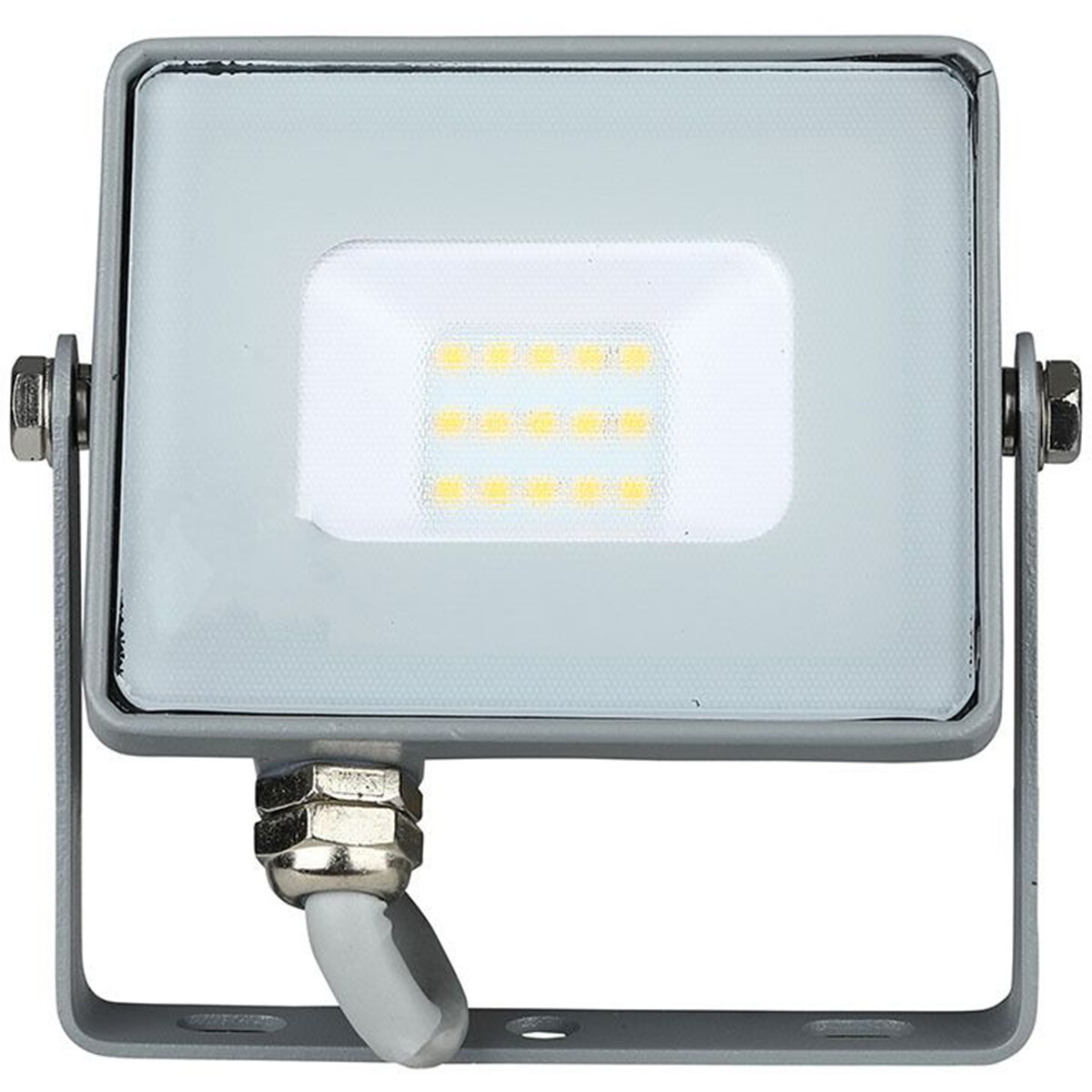 LED Bouwlamp 10 Watt - LED Schijnwerper - Viron Dana - Natuurlijk Wit 4000K - Mat Grijs - Aluminium - SAMSUNG LEDs