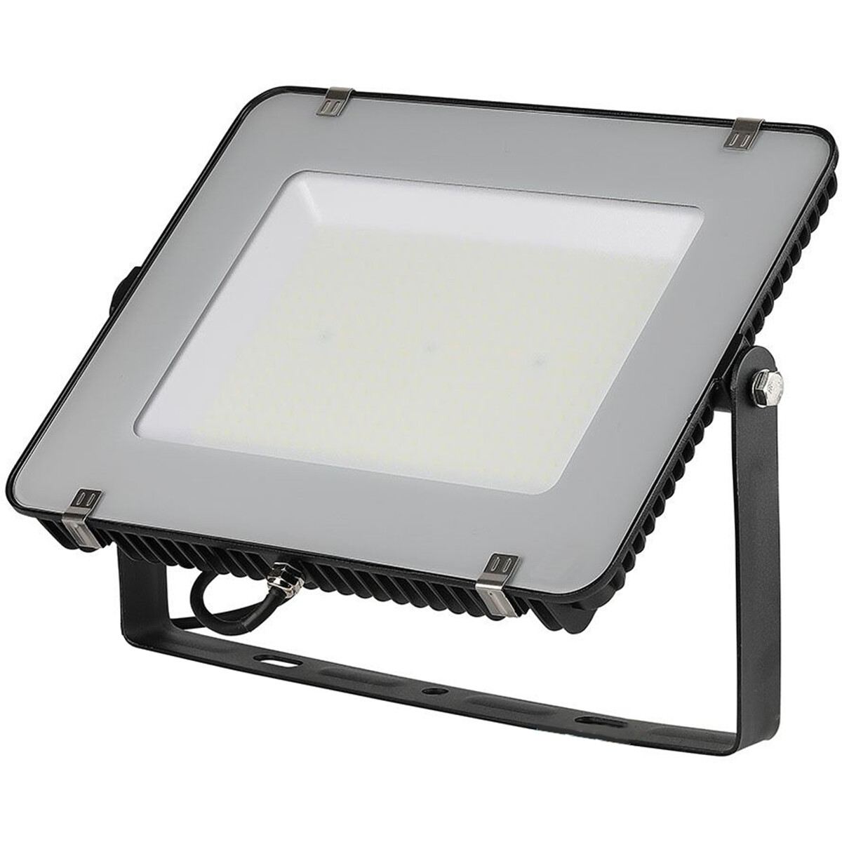 LED Bouwlamp 200 Watt - LED Schijnwerper - Viron Linan - Helder/Koud Wit 6400K - Waterdicht IP65 - Mat Zwart - Aluminium - SAMSUNG LEDs