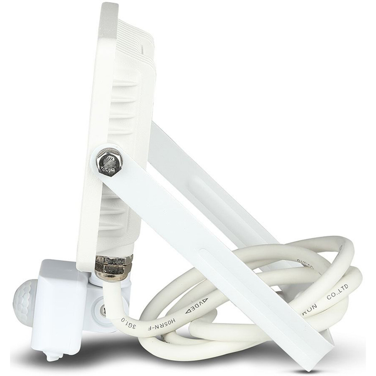 LED Bouwlamp 30 Watt met Sensor - LED Schijnwerper - Viron Dana - Warm Wit 3000K - Mat Wit - Aluminium - SAMSUNG LEDs