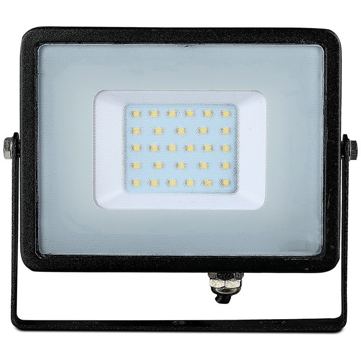 LED Bouwlamp 30 Watt - LED Schijnwerper - Viron Ponimo - Natuurlijk Wit 4000K - Kabelverbinding - Mat Zwart - Aluminium - SAMSUNG LEDs