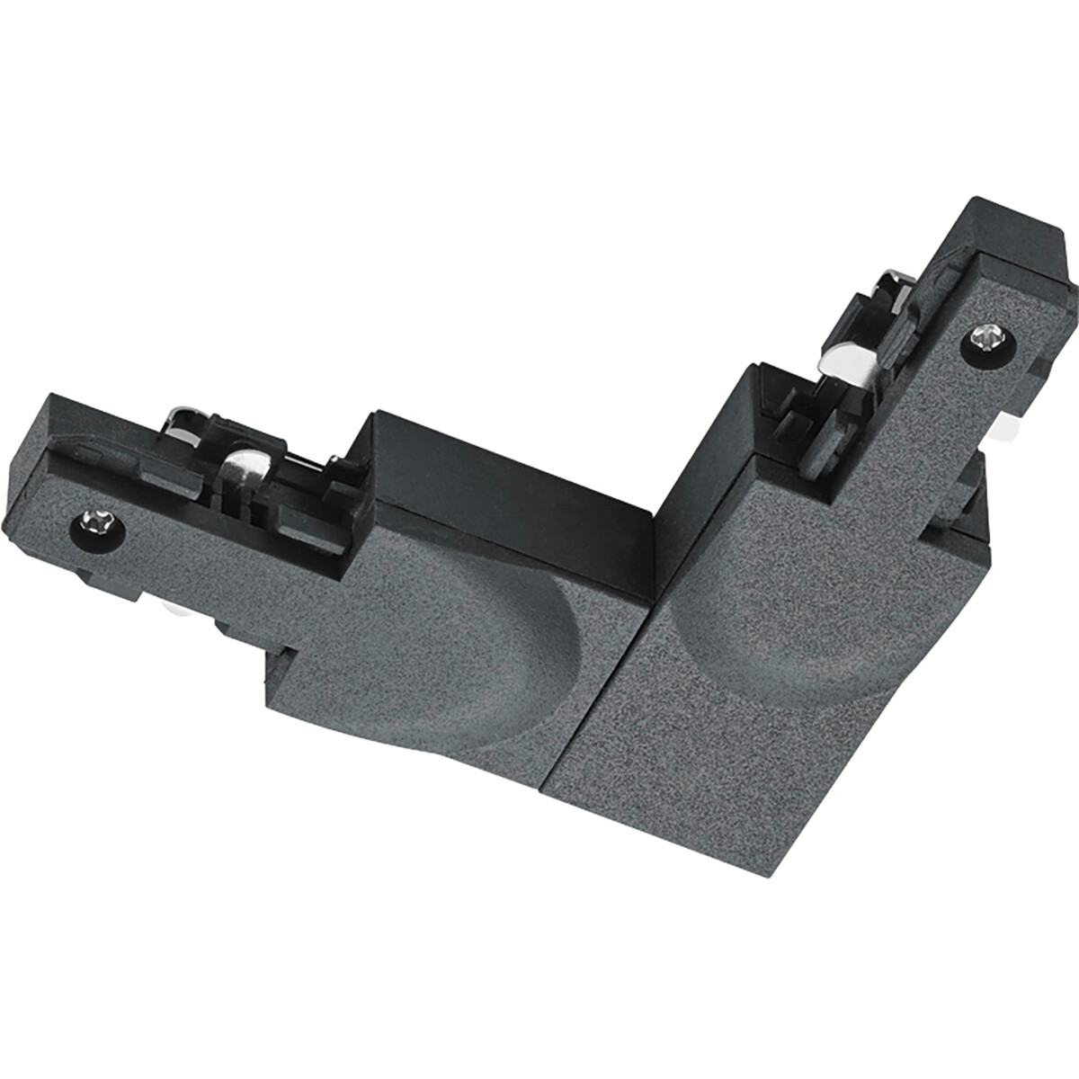 Spanningsrail Doorverbinder - Trion Dual - Hoek L Connector - Aarde Binnen - 2 Fase - Mat Zwart product afbeelding