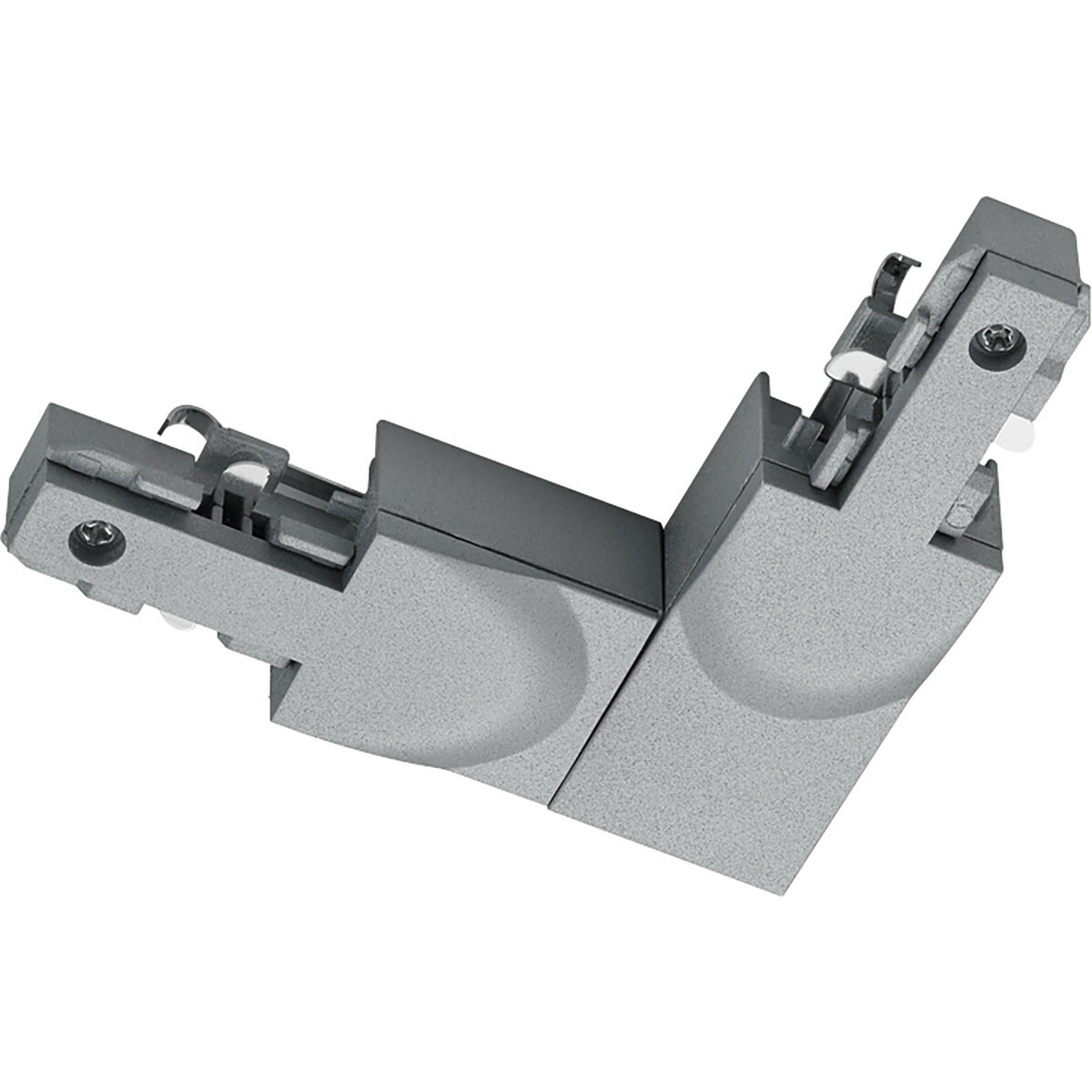 Spanningsrail Doorverbinder - Trion Dual - Hoek L Connector - Aarde Buiten - 2 Fase - Mat Titaan product afbeelding