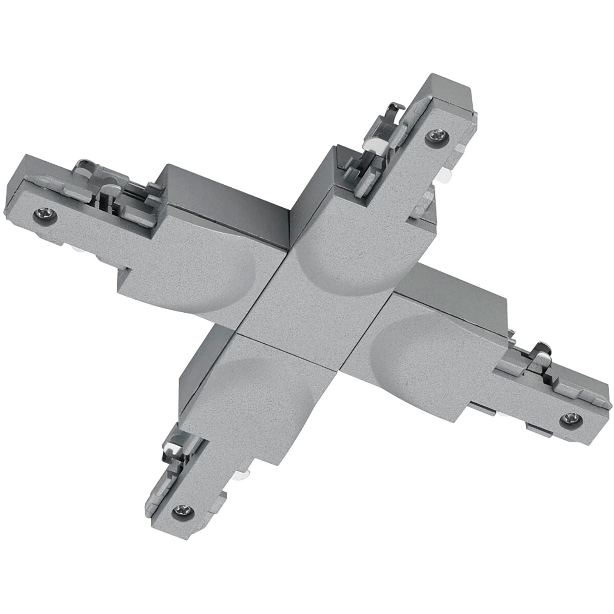 Spanningsrail Doorverbinder - Trion Dual - X Kruis Connector - 2 Fase - Mat Titaan