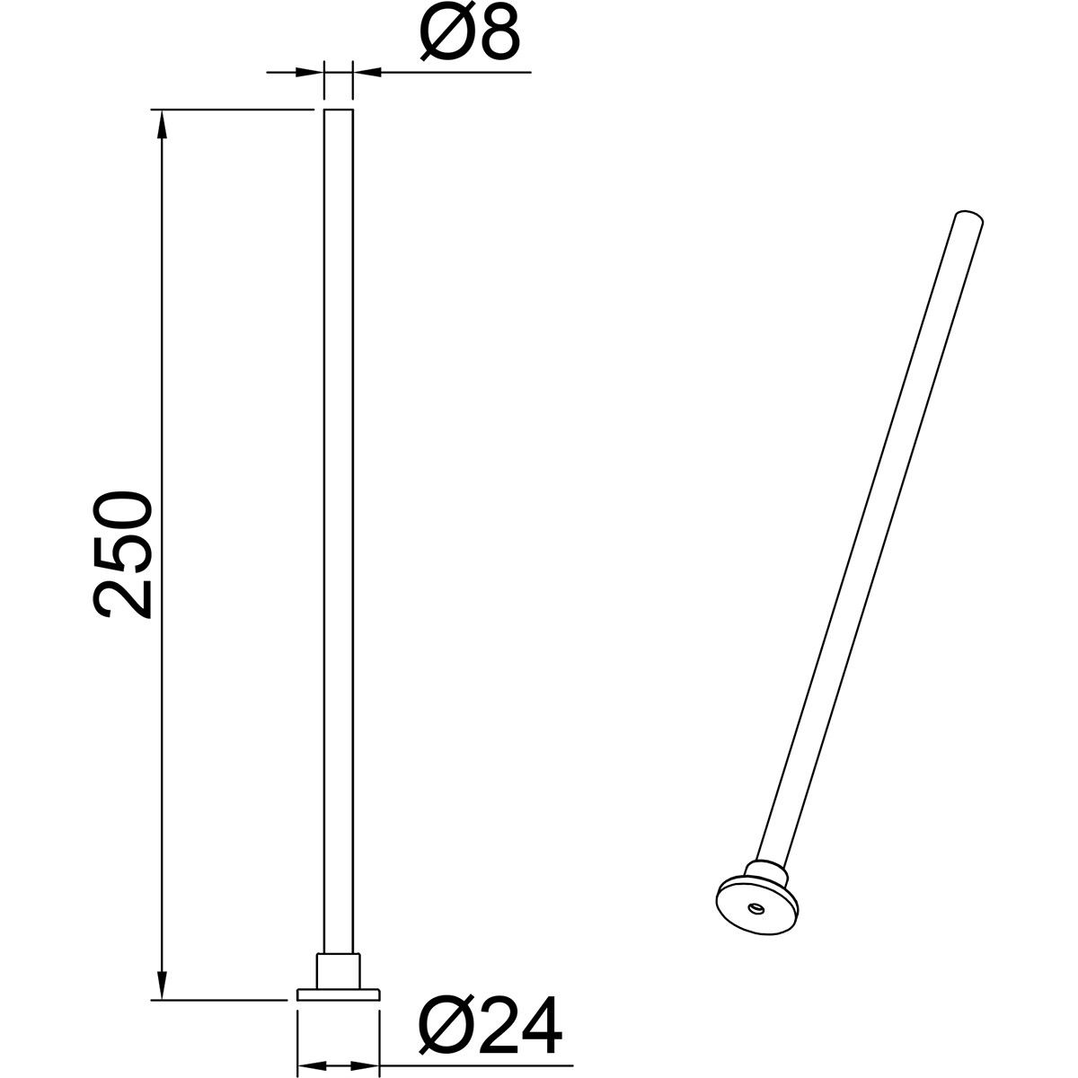 Spanningsrail Ophangset - 2 Stuks - Trion Dual - 25cm - Mat Titaan - Rond - Aluminium