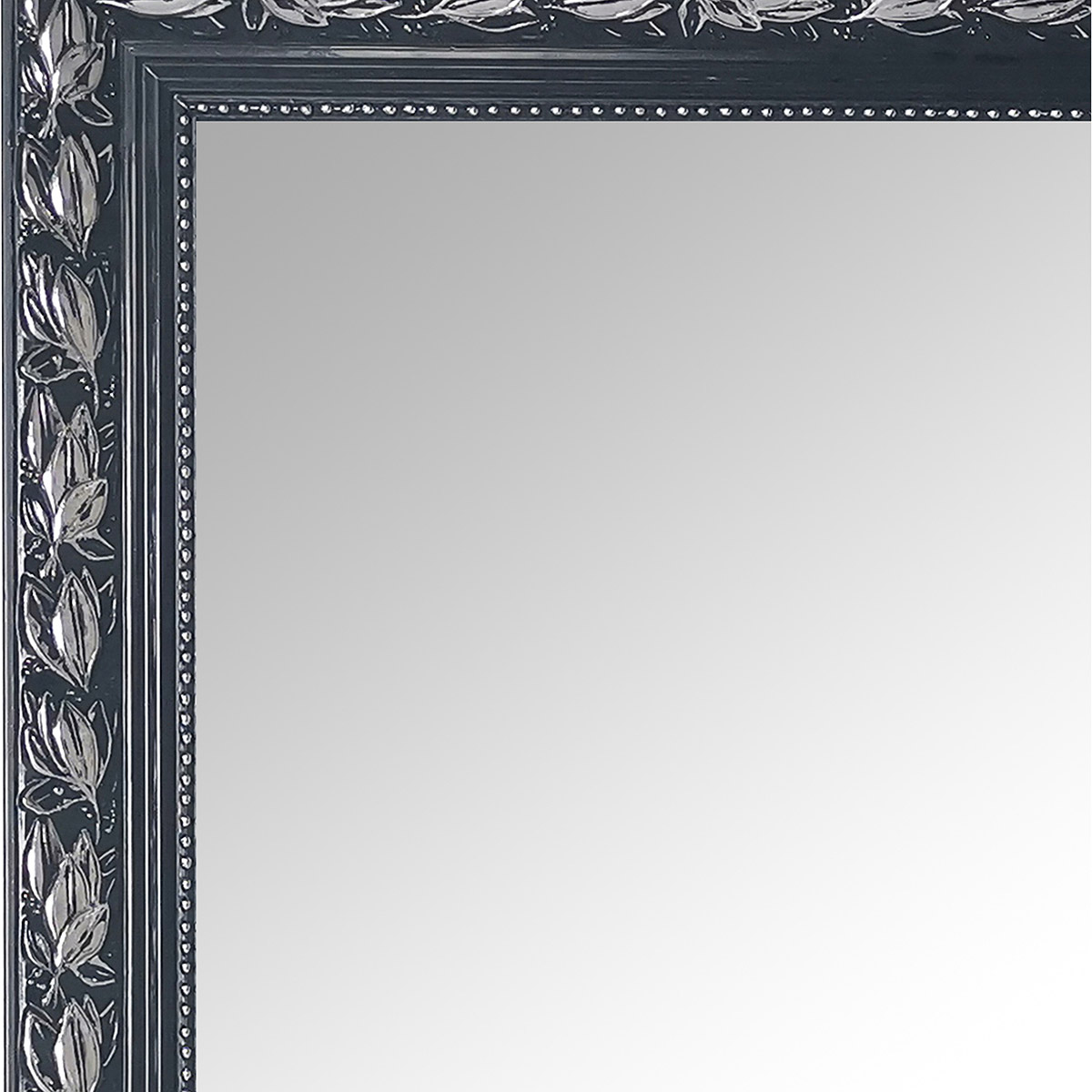 Spiegel - Trion Jonca - 55x70 - Wandspiegel in Frame - Zwart Zilver - Hout