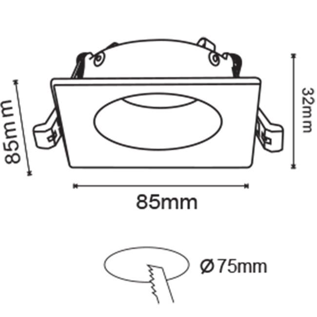 Spot Armatuur 10 Pack - GU10 Inbouwspot - Vierkant - Wit - Aluminium - 85mm