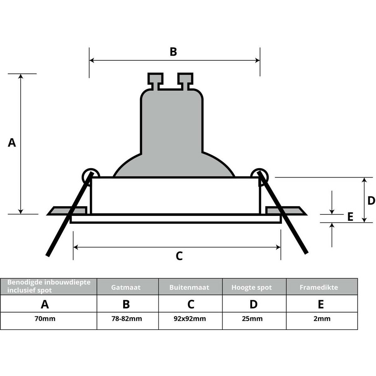 Spot Armatuur 10 Pack - Pragmi Borny Pro - GU10 Inbouwspot - Vierkant - Zilver - Aluminium - Kantelbaar - 92mm