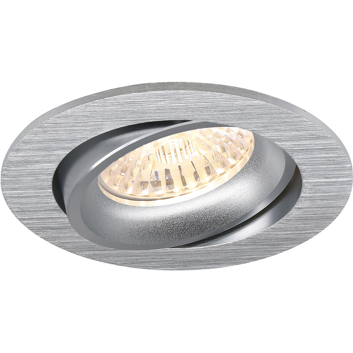 Spot Armatuur GU10 - Pragmi Delton Pro - GU10 Inbouwspot - Rond - Zilver - Aluminium - Kantelbaar - Ø82mm