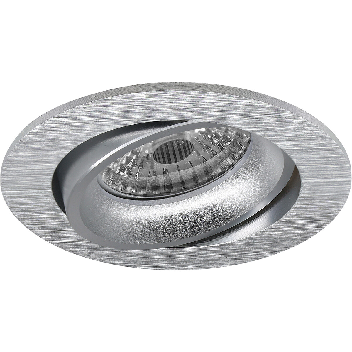 Spot Armatuur GU10 - Pragmi Delton Pro - GU10 Inbouwspot - Rond - Zilver - Aluminium - Kantelbaar - Ø82mm