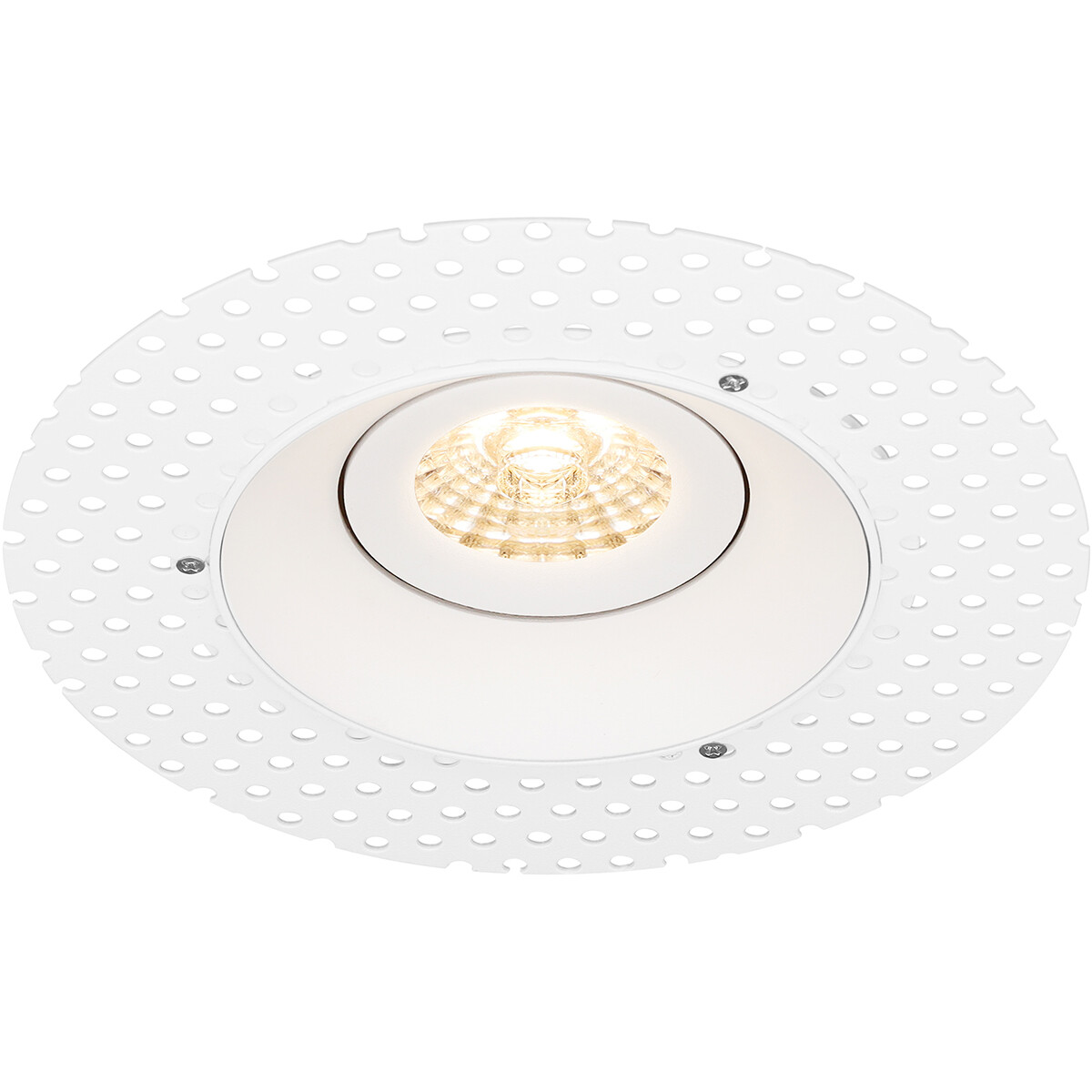 Spot Armatuur GU10 - Pragmi Nivas Pro - GU10 Inbouwspot - Rond - Wit - Aluminium - Trimless - Kantelbaar - Ø150mm