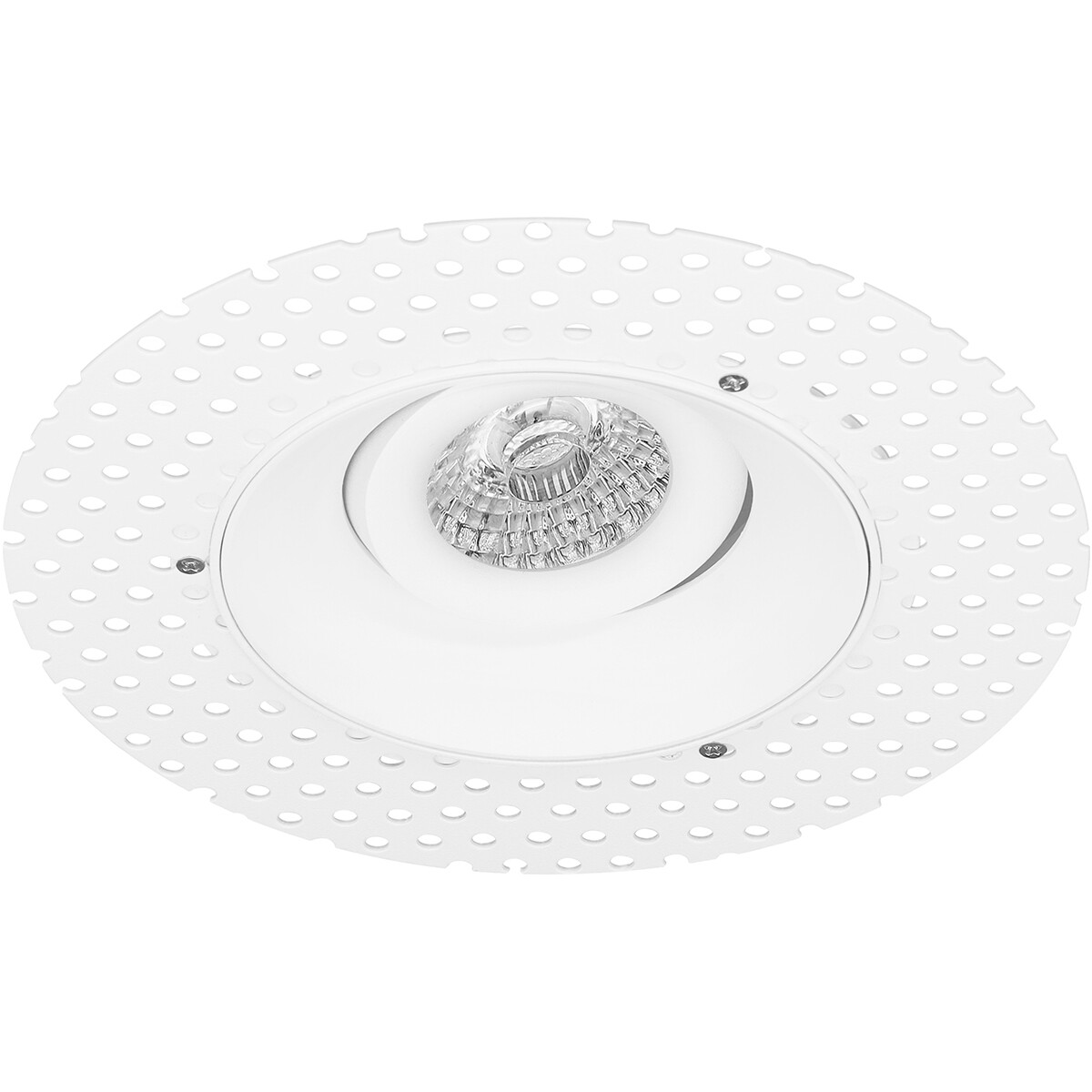 Spot Armatuur GU10 - Pragmi Nivas Pro - GU10 Inbouwspot - Rond - Wit - Aluminium - Trimless - Kantelbaar - Ø150mm