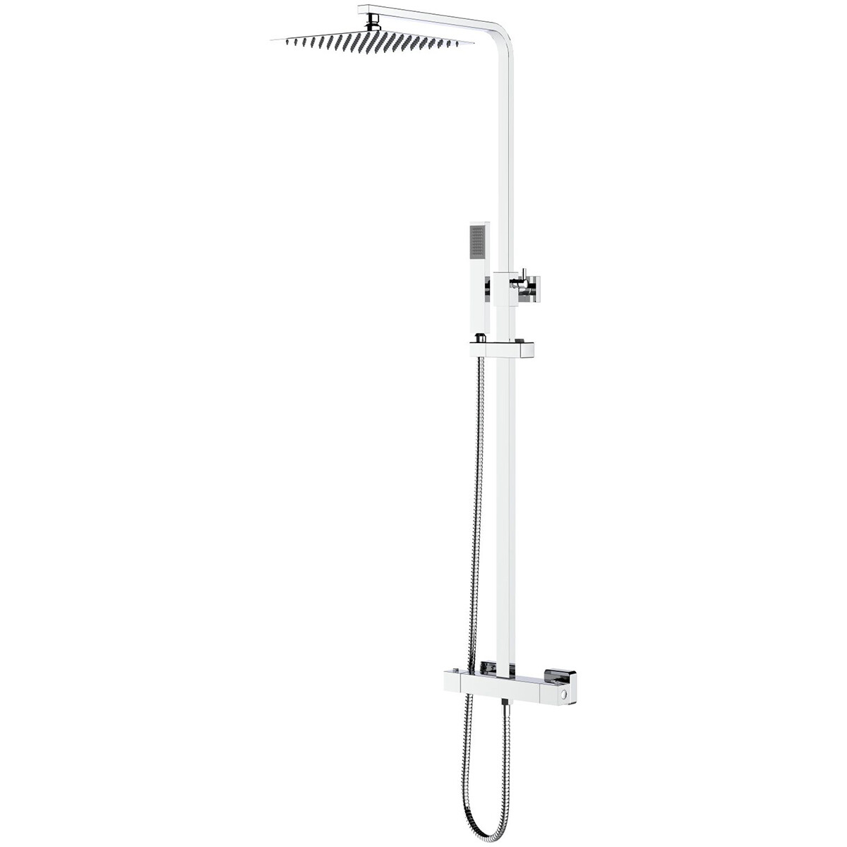 Thermostatische Regendoucheset Leoni Rimbo 22cm Vierkante Hoofddouche Staafhanddouche RVS Chroom