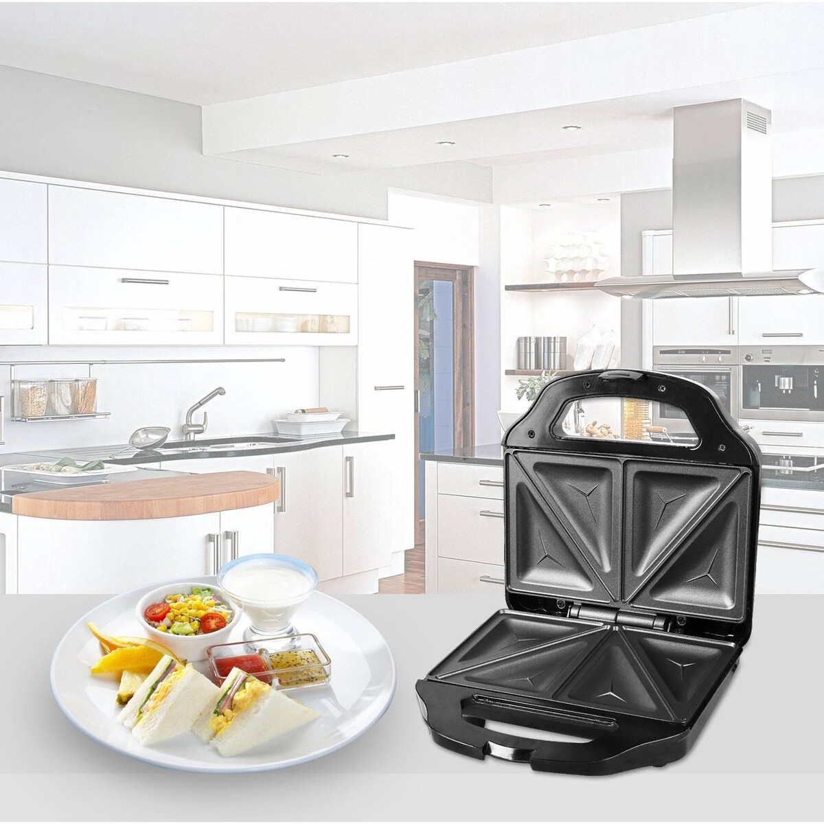 Tosti-ijzer - Aigi Ciplo - Sandwichmaker - CoolTouch Hendel - Zwart/Zilver