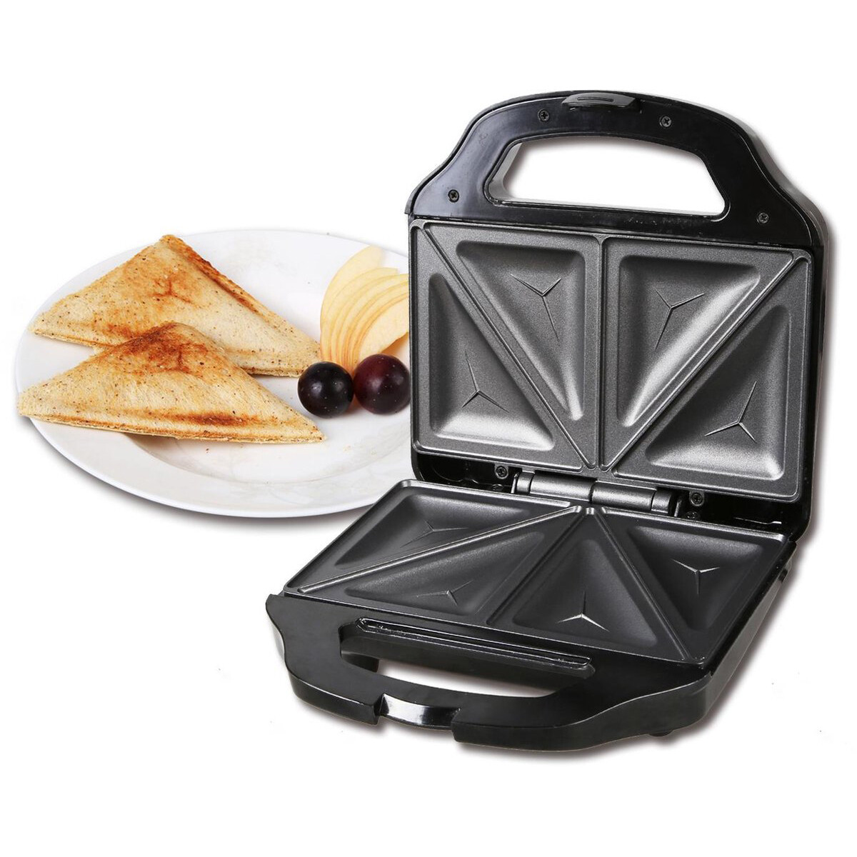 Tosti-ijzer - Aigi Ciplo - Sandwichmaker - CoolTouch Hendel - Zwart/Zilver