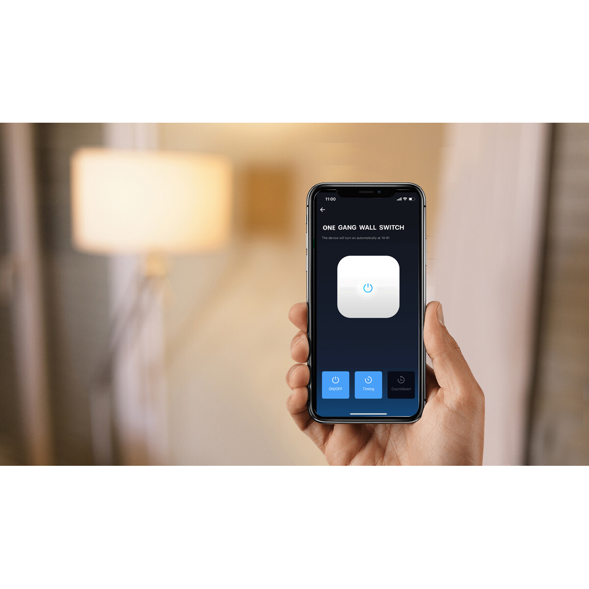 Touchschakelaar Smart WiFi - Aigi Smarton - Inbouw - 1-voudig Touch Schakelaar - Incl. Glazen Afdekraam - Wit