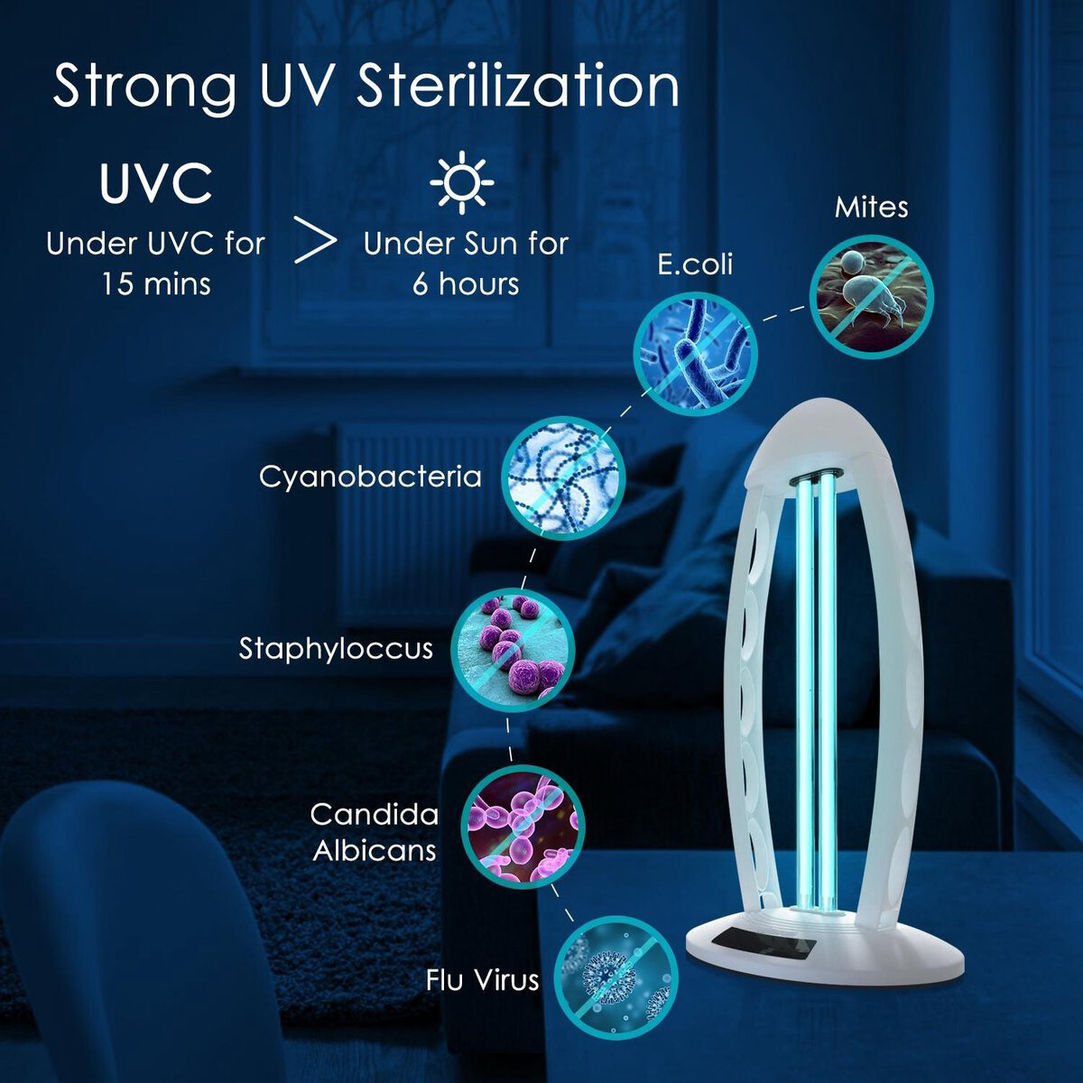 UV-C Tafellamp - Aigi Desty - Desinfectie Lamp - UV Sterilizer - Afstandsbediening - Timer - 360º - Wit