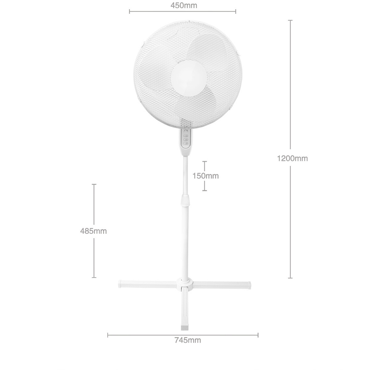 Ventilator - Aigi Lunom - Statiefventilator - Afstandsbediening - Staand - Rond - Mat Wit - Kunststof